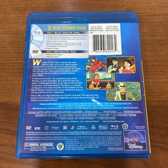Whisper of the Heart Studio Ghibli Anime Japanese Blu-ray + DVD - Picture 2 of 3